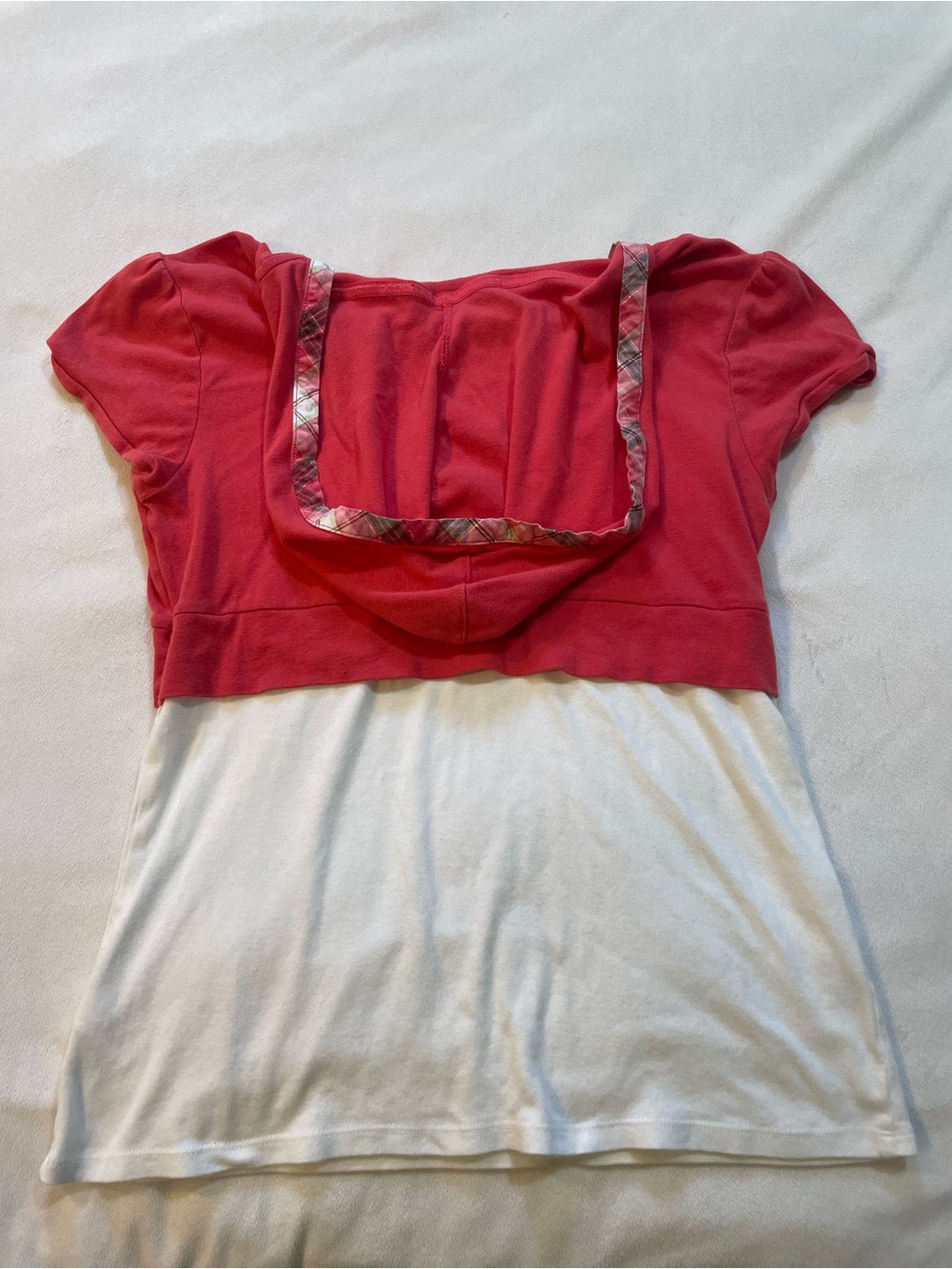 Y2K justice Hot pink Hooded Layered Heart-Print top - Picture 2 of 4